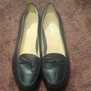 VenusCelia Women's Bowknot Wide Flat Shoe Navy Loafers